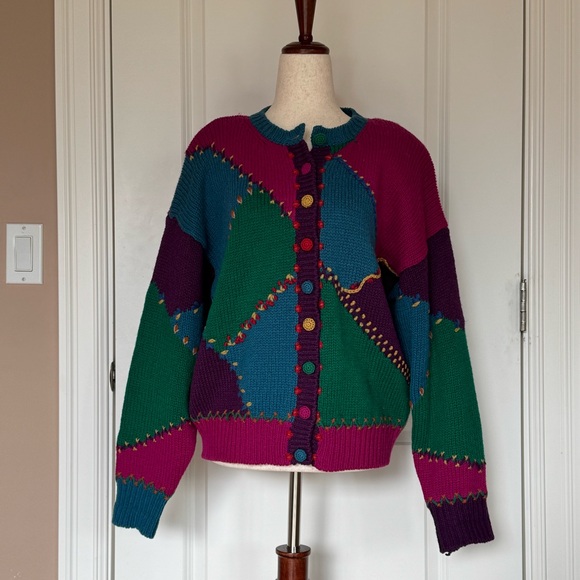 Susan Bristol Sweaters - Susan Bristol Multicolor Patchwork Cardigan